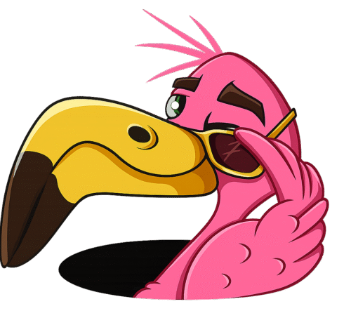 20250904 1055 flamingo peeking out remix 01k4aketjqfzgv7xa9spnw00pf